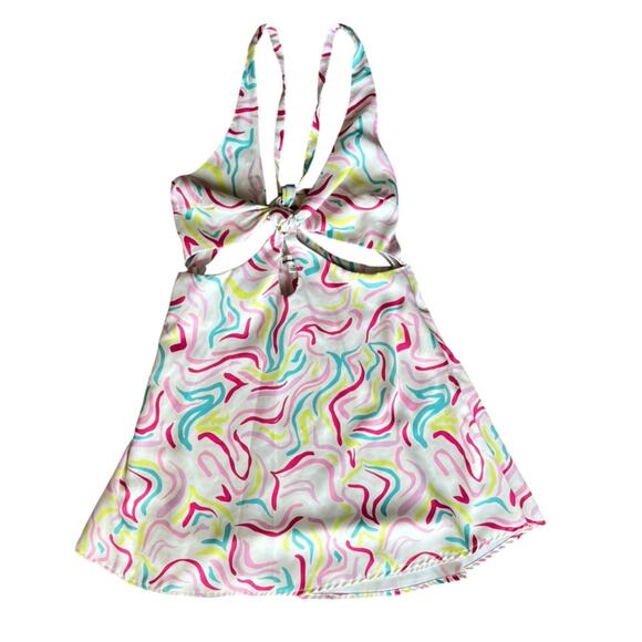 For Love & Lemons FL&L Women’s Palmer Retro Halter Cutout White Mini Dress Small - Picture 6 of 13